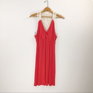 Elle red dress with crochet detail size small
